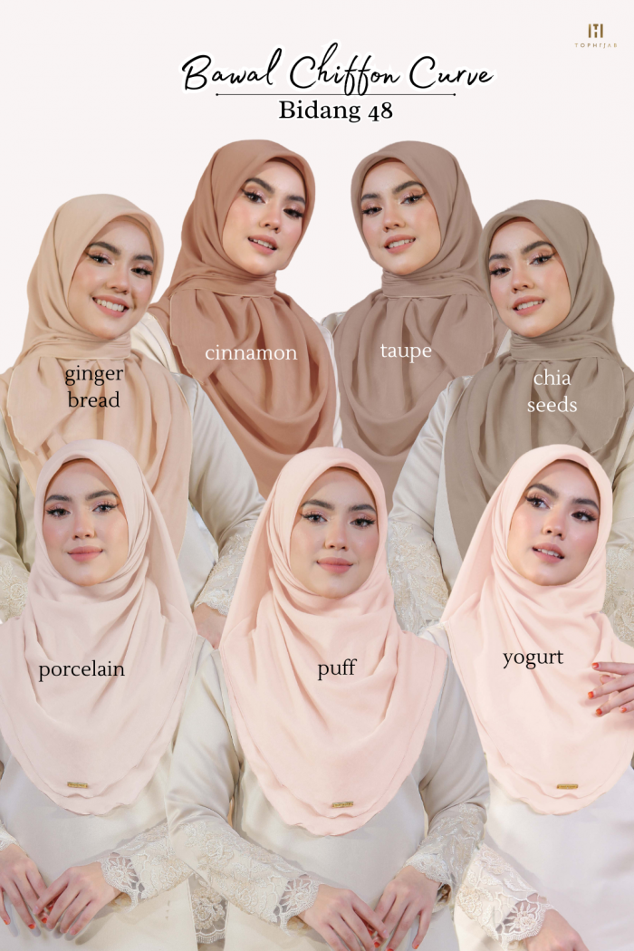 BAWAL CHIFFON CURVE BIDANG 48- YOGURT