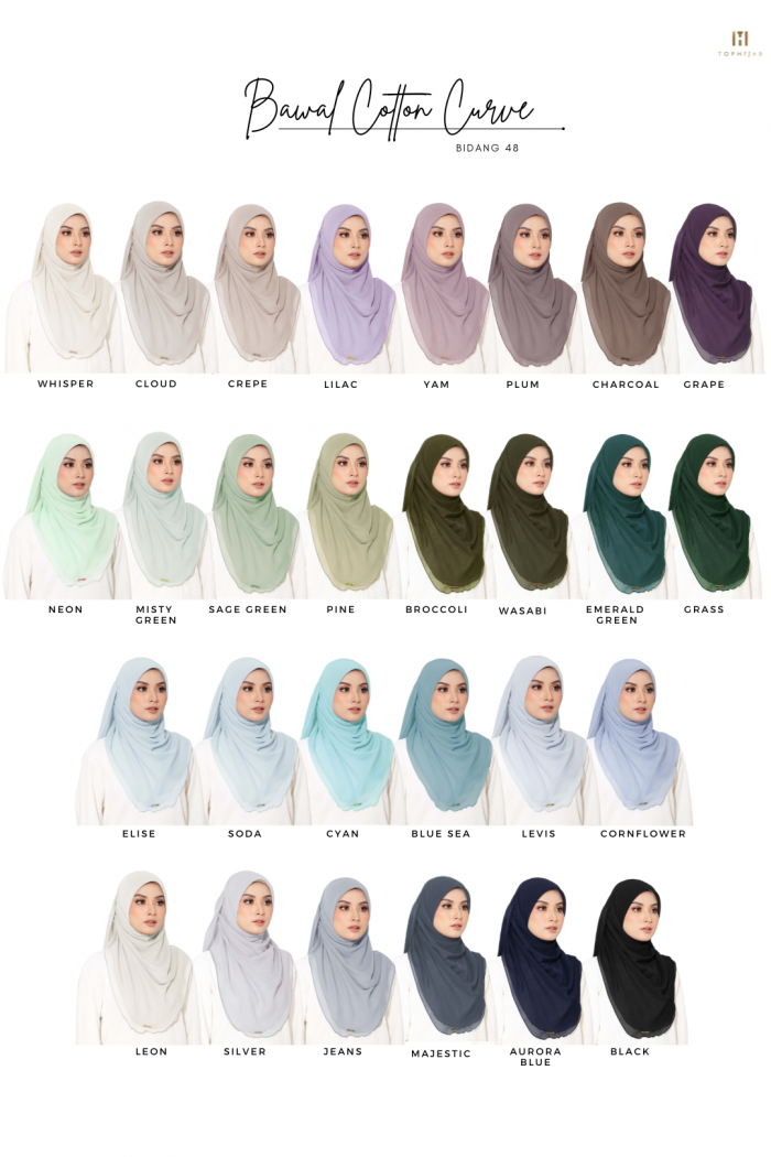 BAWAL CURVE BIDANG 48- MISTY GREEN