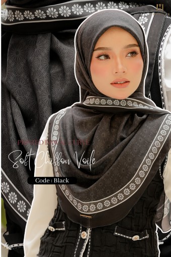 SOFT CHIFFON VOILE - BLACK