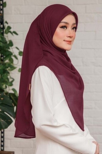 DEEP MAROON - BAWAL SHAWL 'W' BIDANG 45