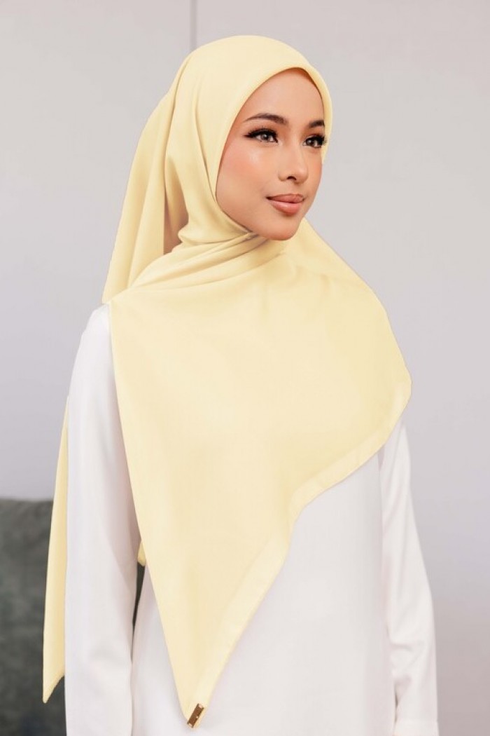 BAWAL COTTON SQUARE BIDANG 48 - PASTEL YELLOW