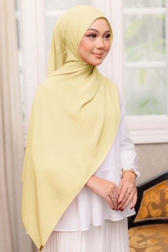 SILKY CHIFFON SHAWL - SOFT YELLOW