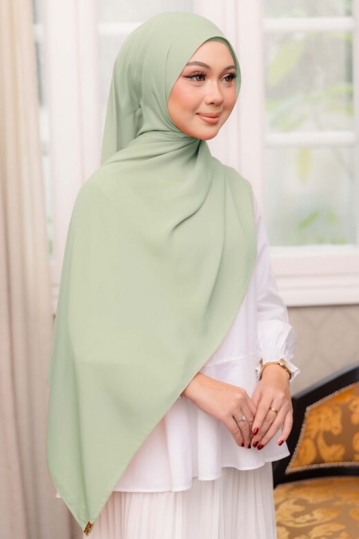 SILKY CHIFFON SHAWL - PISTACHIO
