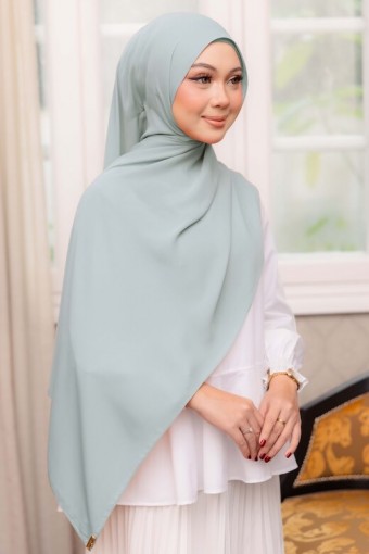 SILKY CHIFFON SHAWL - AQUA BLUE