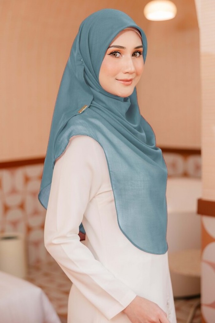 TEAL BLUE - BAWAL SHAWL 'W' BIDANG 48