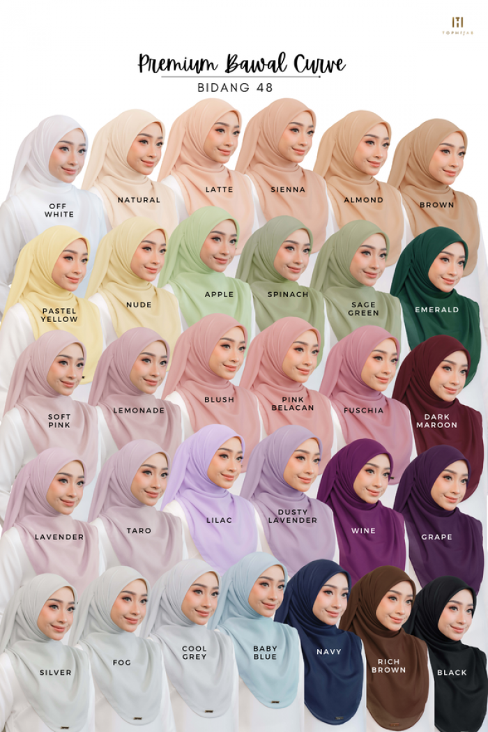 PASTEL YELLOW - PREMIUM BAWAL CURVE BIDANG 48