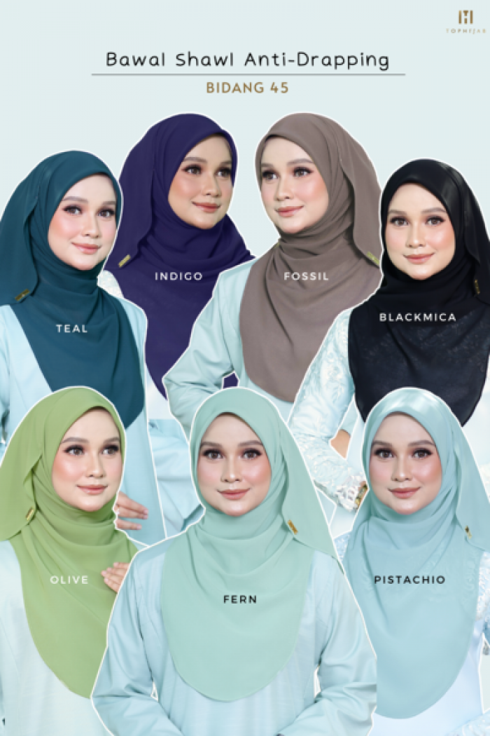 INDIGO - BAWAL SHAWL ANTI DRAPPING BIDANG 45