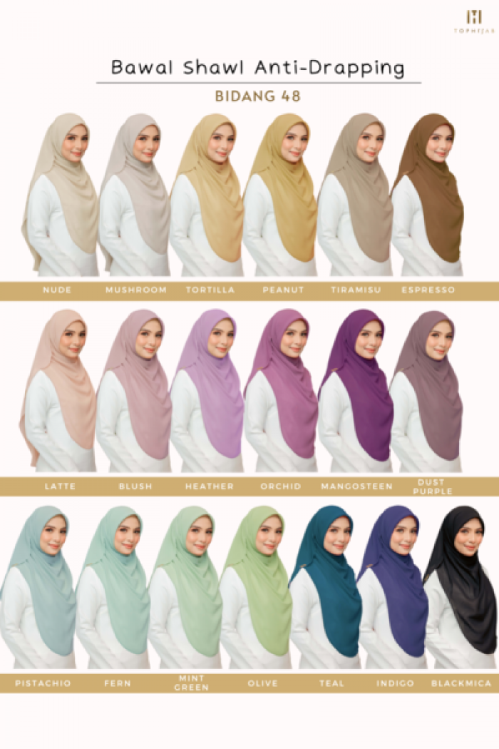 BLACKMICA - BAWAL SHAWL ANTI DRAPPING BIDANG 48