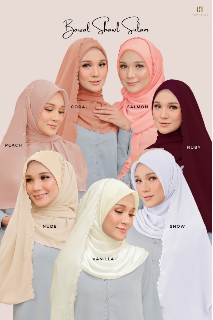 BAWAL SHAWL SULAM - RUBY